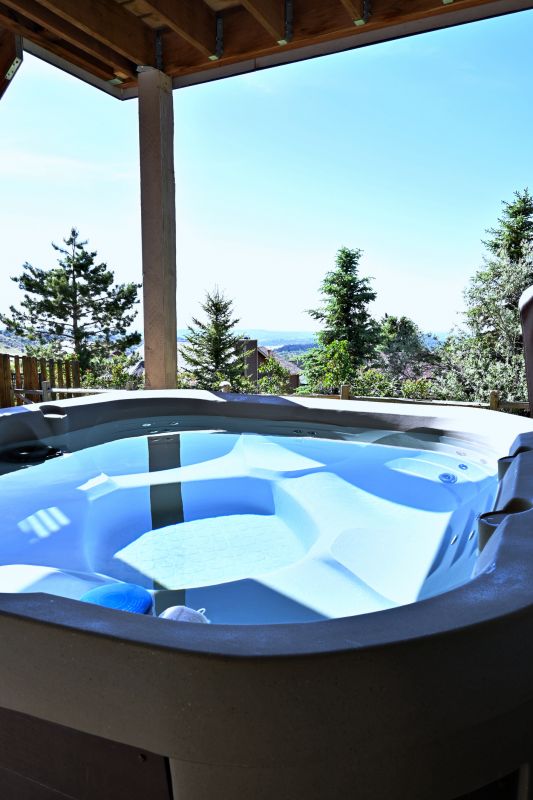 Outdoor Shower Building in Summer