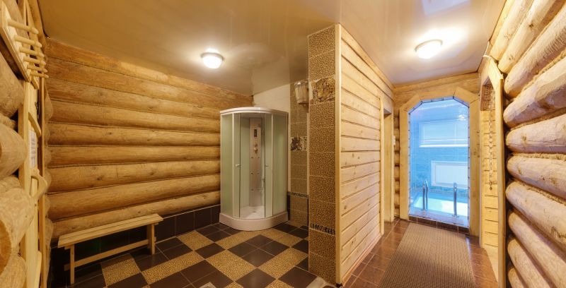 Rustic Wooden Shower Cabins